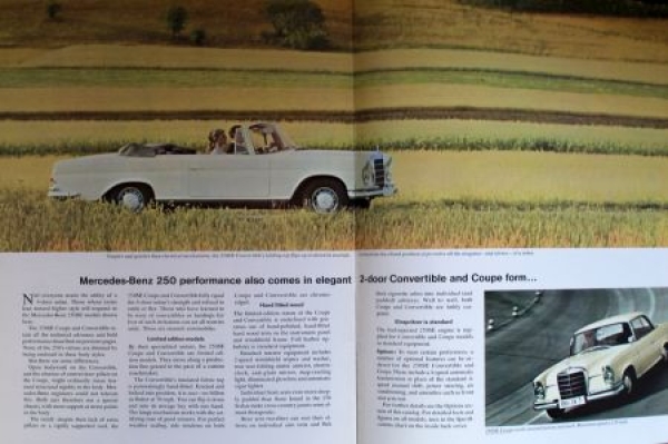 Mercedes-Benz 250 Coupe Cabrio Modellprogramm 1966 Automobilprospekt (0377)